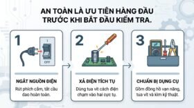 An toàn là ưu tiên hàng đầu trước khi bắt đầu kiểm tra.