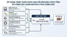 Áp dụng công thức khoa học để đảm bảo cách tính số vòng dây quấn motor 3 pha chính xác.