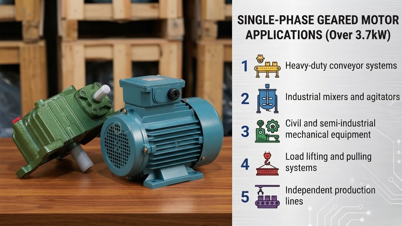 Applications of 1-Phase Gear Motors above 3.7kW