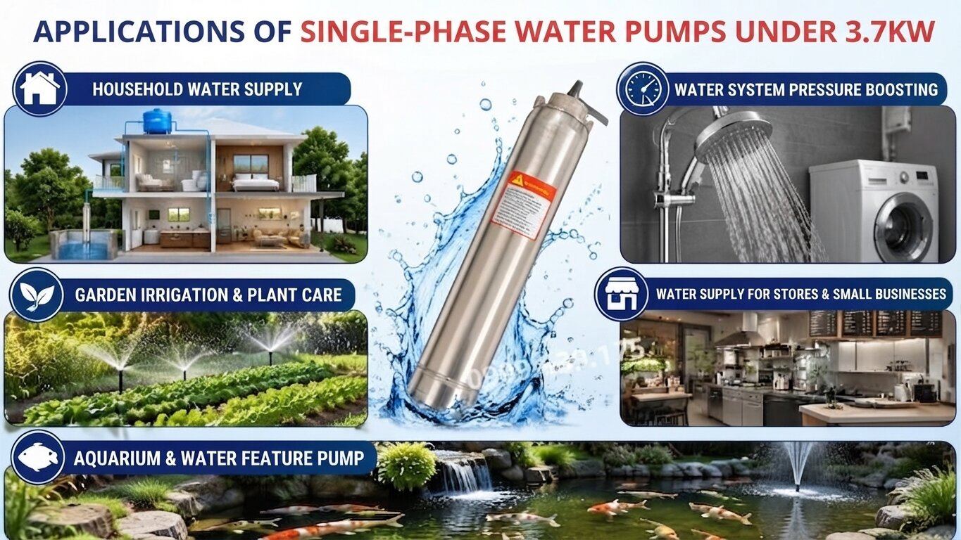 Applications of 1-Phase water pump under 3.7kW.