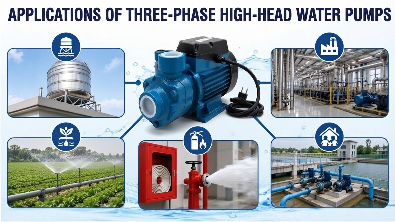 Applications of the 3-Phase high head water pump.