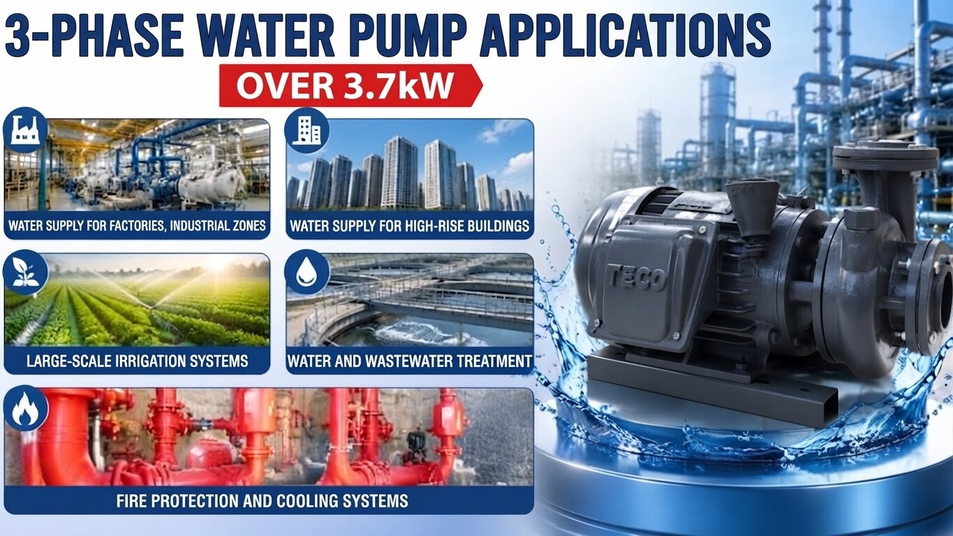 Applications of 3-Phase Water Pump above 3.7kW.