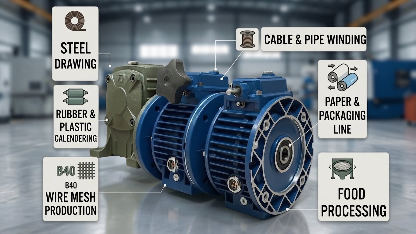 Applications of 3-Stage Mechanical Speed Variators.