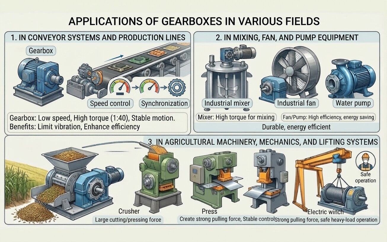 Applications of a 1-Stage Gearbox
