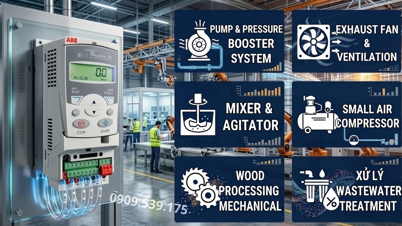 Applications of ABB Variable Frequency Drives under 10kW.