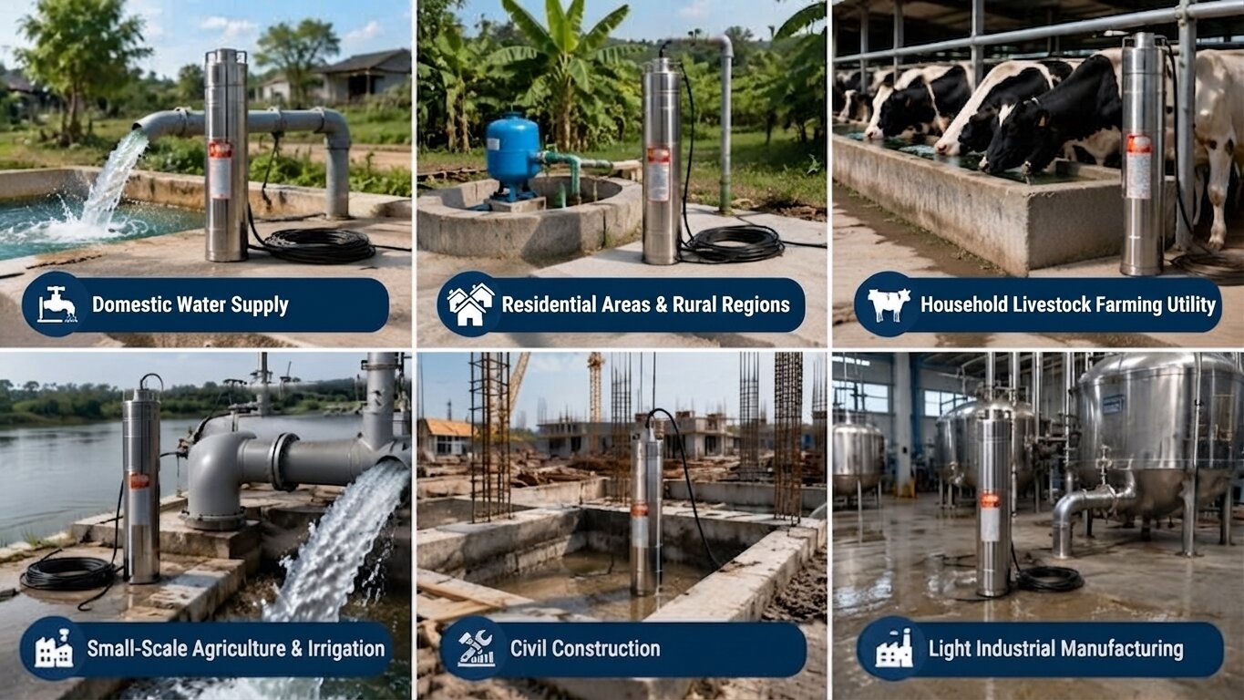 Applications of borehole pumps under 3.7kW