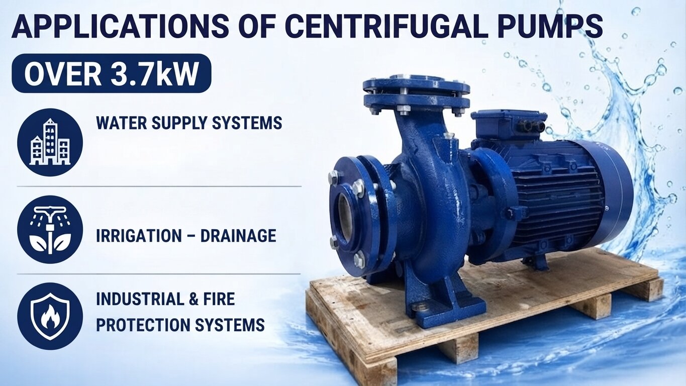 Applications of centrifugal pump over 3.7kW.