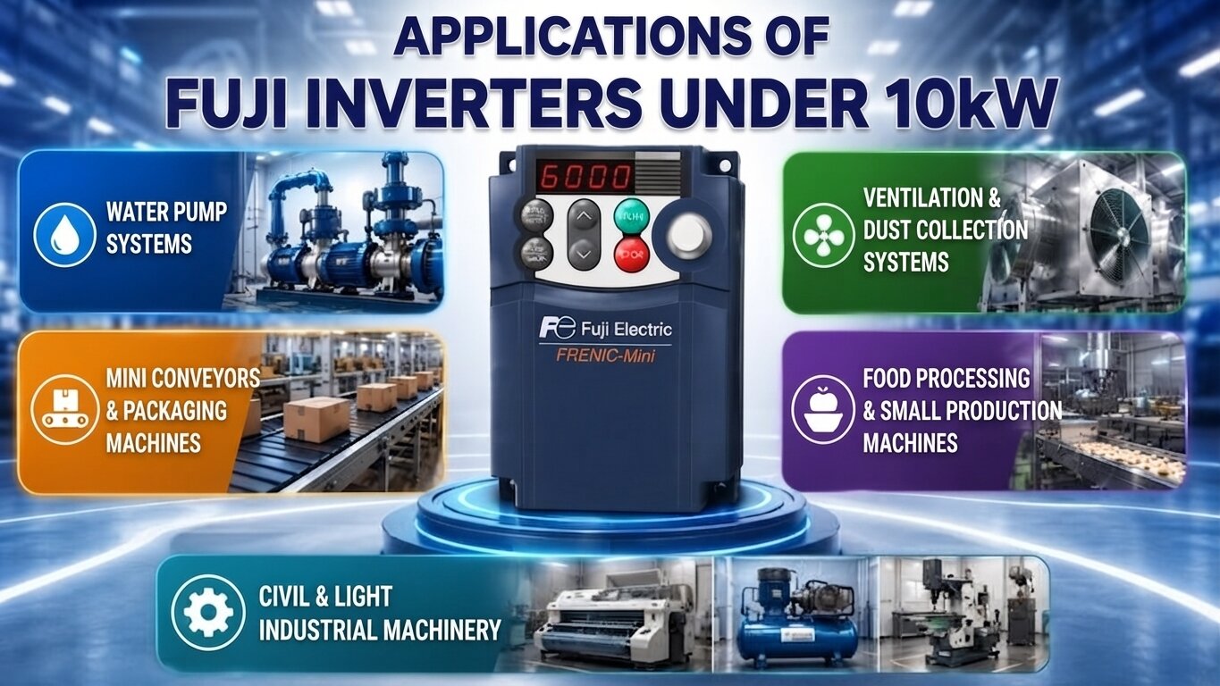 Applications of Fuji Variable Frequency Drive under 10kW.