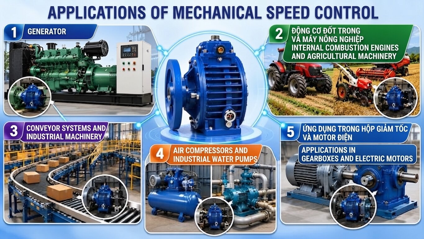 Applications of the mechanical speed variator