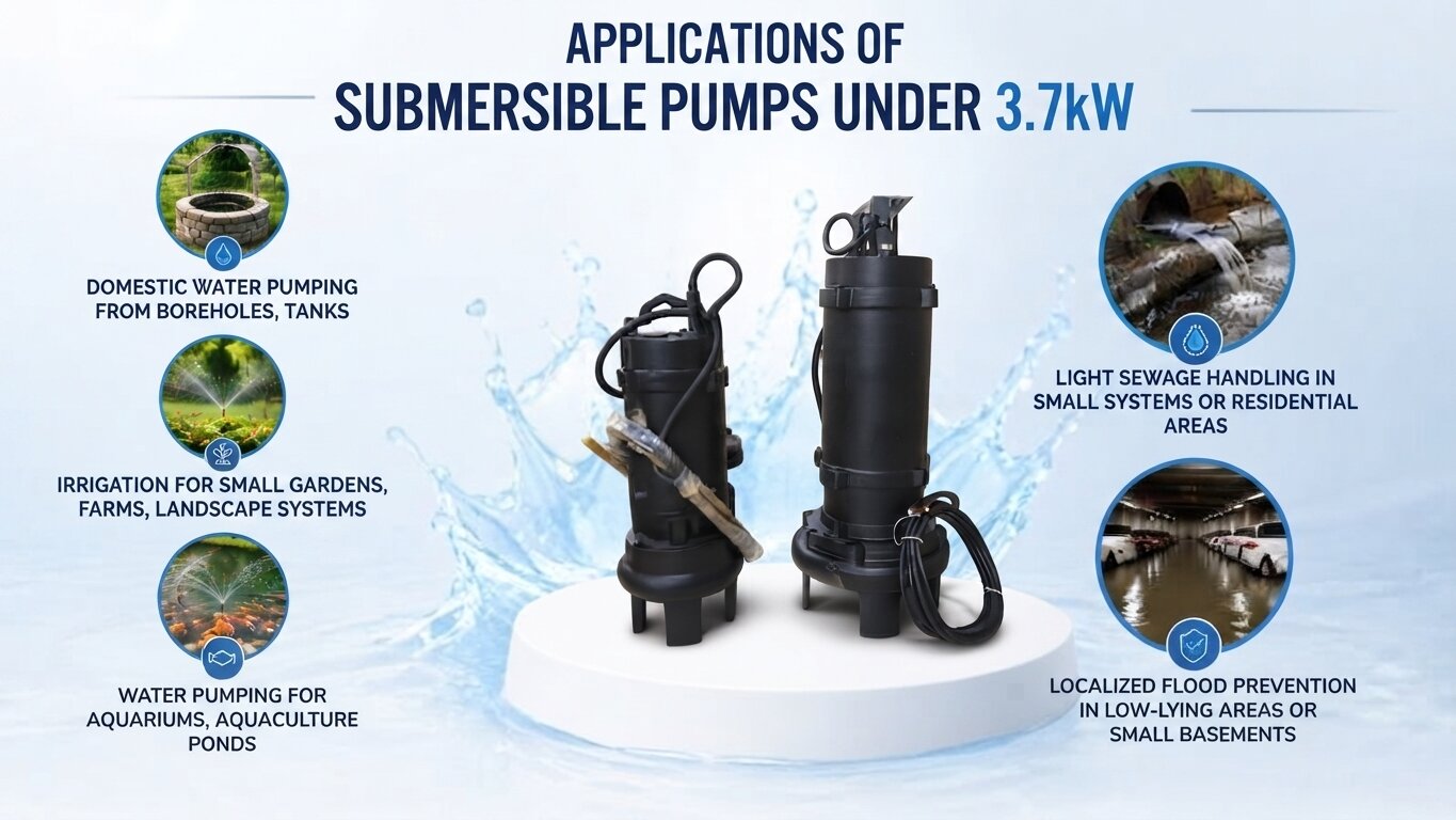 Applications of submersible pumps under 3.7kW