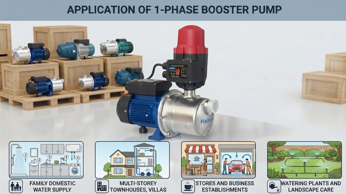 Applications of the 1-Phase Booster Pump.