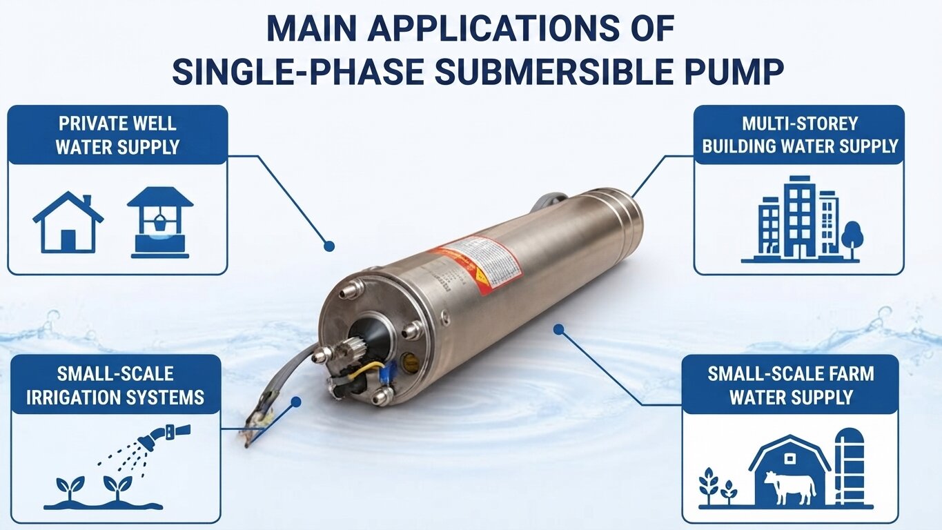 Applications of the 1-Phase Borehole Pump.