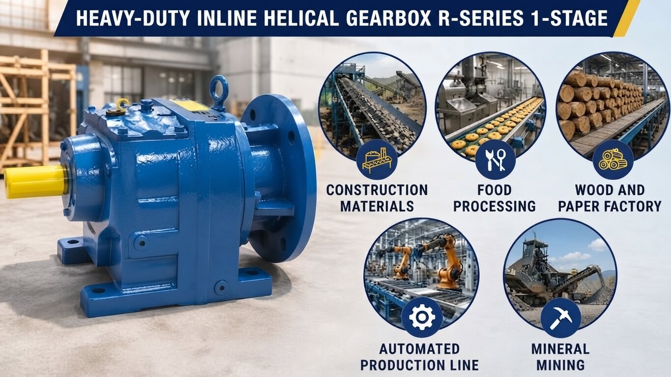 Applications of Heavy Duty R-Series Inline Helical Gearbox 1-Stage.