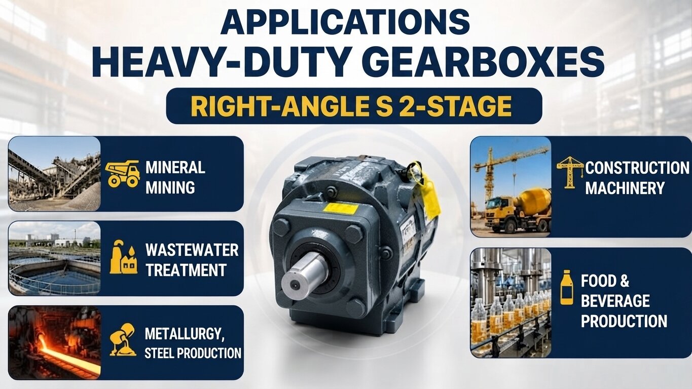 Applications of the S-Series 2-Stage Helical Worm Gearbox.