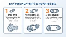 Ba phương pháp tính cách tính tỷ số truyền phổ biến.