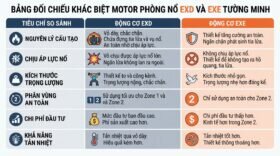 Bảng đối chiếu khác biệt motor phòng nổ exd và exe tường minh.