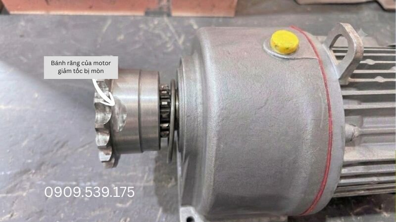 Bánh răng của motor giảm tốc bị mòn hay hư hỏng làm motor mất lực tải thực tế