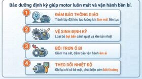 Bảo dưỡng định kỳ giúp motor luôn mát và vận hành bền bỉ.
