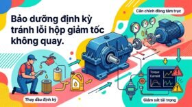 Bảo dưỡng định kỳ tránh lỗi hộp giảm tốc không quay.