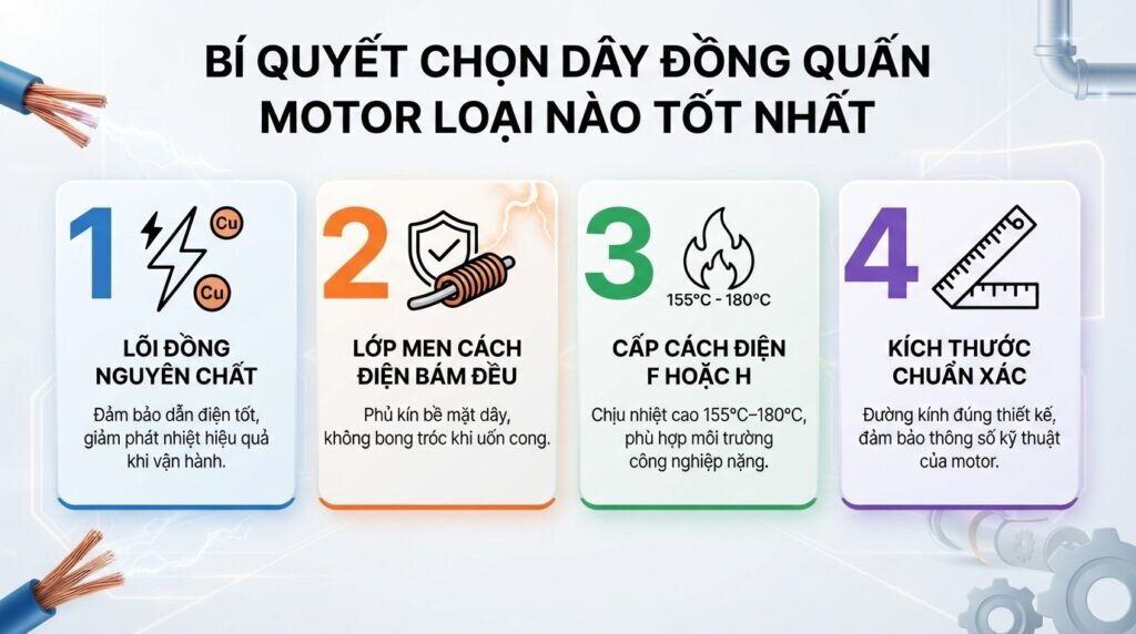 Bí quyết chọn dây đồng quấn motor loại nào tốt nhất.