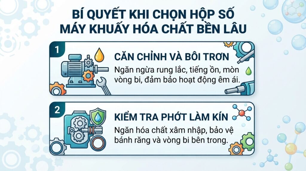 Bí quyết khi chọn hộp số máy khuấy hóa chất bền lâu.
