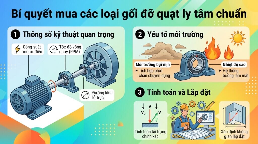 Bí quyết mua các loại gối đỡ quạt ly tâm chuẩn