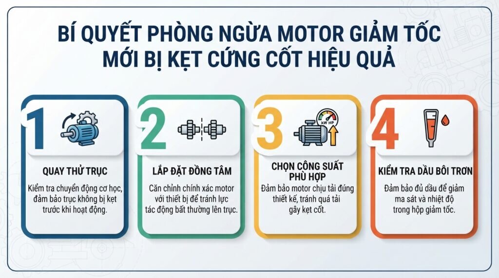 Bí quyết phòng ngừa motor giảm tốc mới bị kẹt cứng cốt hiệu quả.