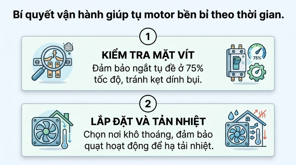 Bí quyết vận hành giúp tụ motor bền bỉ theo thời gian.
