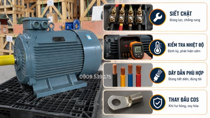 Thực hiện đúng kỹ thuật đấu nối giúp giảm nguy cơ cháy chảy nhựa tại cầu đấu