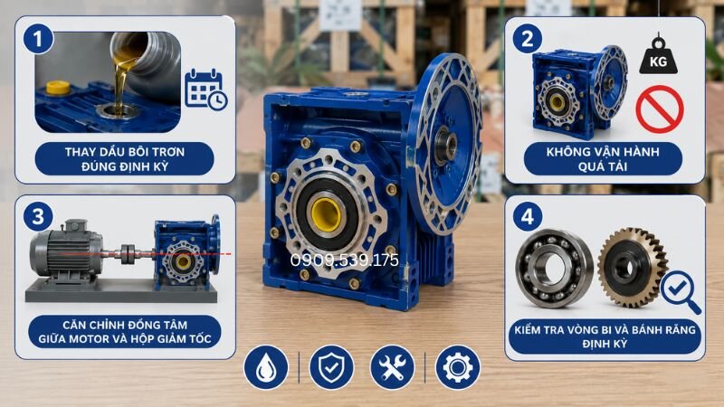 Cách sử dụng và bảo dưỡng giúp hộp giảm tốc NMRV hoạt động ổn định lâu dài