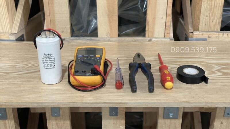 Bộ dụng cụ đấu tụ ngậm cho motor 3 pha chạy 1 pha
