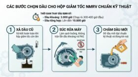 Các bước chọn dầu cho hộp giảm tốc NMRV chuẩn kỹ thuật.