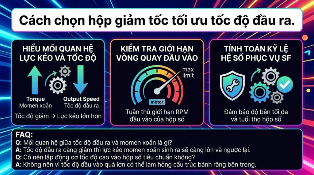 Cách chọn hộp giảm tốc tối ưu tốc độ đầu ra.
