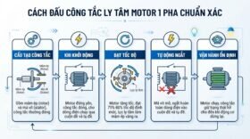 Cách đấu công tắc ly tâm motor 1 pha chuẩn xác.