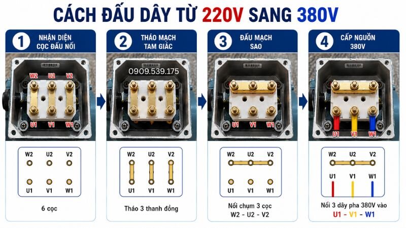Thực hiện đúng các bước chuyển từ sơ đồ tam giác sang sơ đồ sao