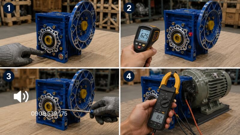 Các bước kiểm tra giúp xác định chính xác nguyên nhân hộp giảm tốc NMRV bị nóng