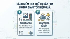 Cách kiểm tra thứ tự dây pha motor giảm tốc hiệu quả.