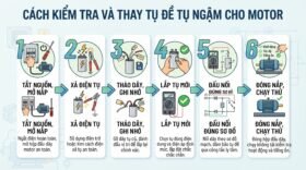 Cách kiểm tra và thay tụ đề tụ ngậm cho motor.