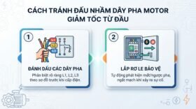 Cách tránh đấu nhầm dây pha motor giảm tốc từ đầu.