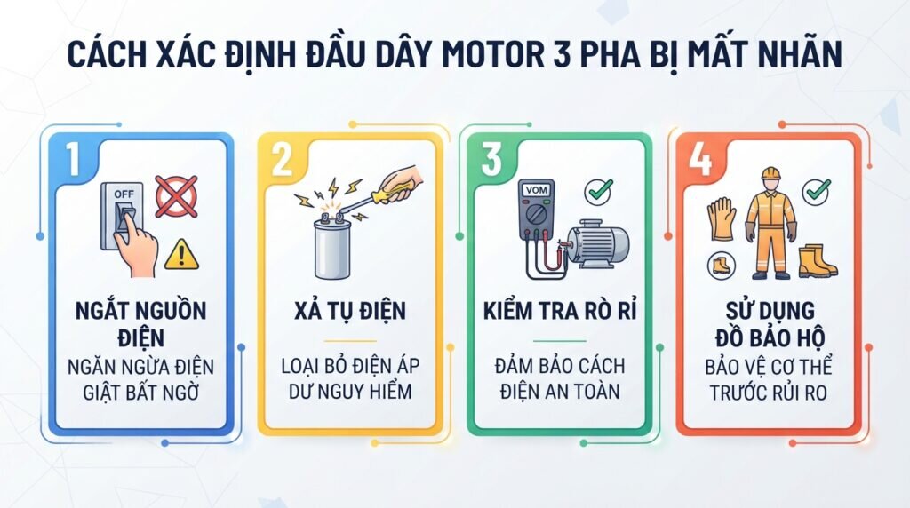 cách xác định đầu dây motor 3 pha bị mất nhãn