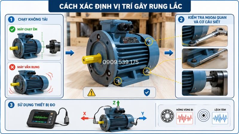 Kiểm tra từng bộ phận giúp xác định chính xác vị trí gây rung lắc