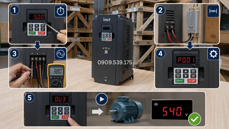Các bước kiểm tra và xử lý lỗi OU3 biến tần INVT giúp thiết bị hoạt động ổn định trở lại