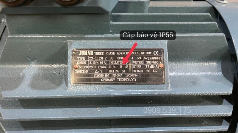 Chọn motor có cấp bảo vệ IP55 cho môi trường nhiều bụi bẩn có tia nước tạt