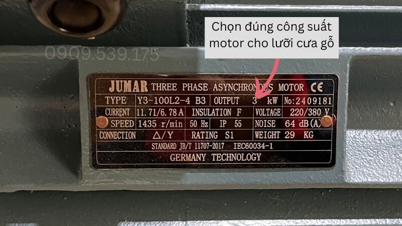 Chọn motor giúp lưỡi cưa không bị ì tải