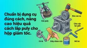 Chuẩn bị dụng cụ đúng cách, nâng cao hiệu quả cách lắp puly cho hộp giảm tốc.