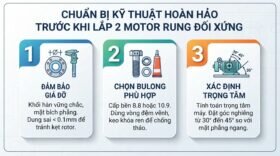 Chuẩn bị kỹ thuật hoàn hảo trước khi lắp 2 motor rung đối xứng.