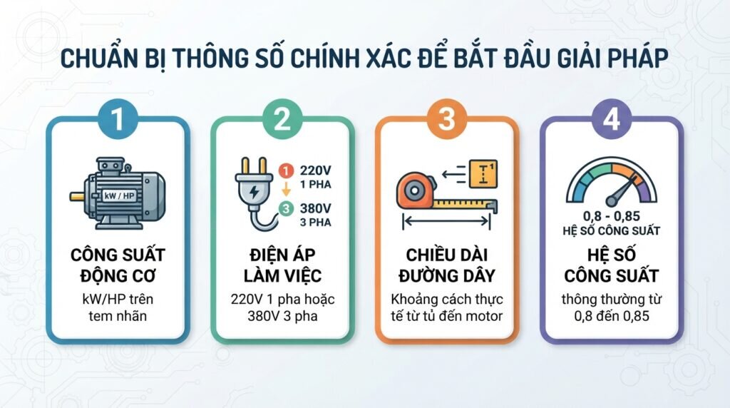Chuẩn bị thông số chính xác để bắt đầu giải pháp.
