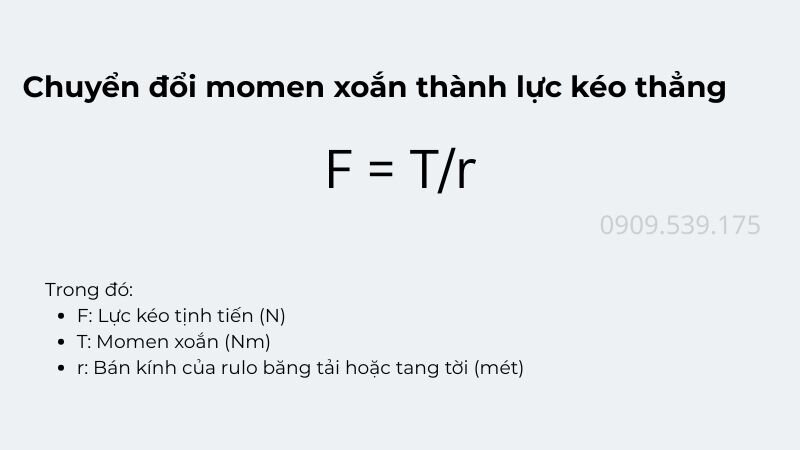 Chuyển đổi momen xoắn thành lực kéo thẳng