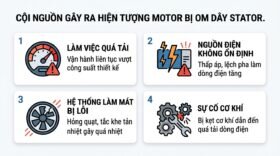 Cội nguồn gây ra hiện tượng motor bị om dây stator.
