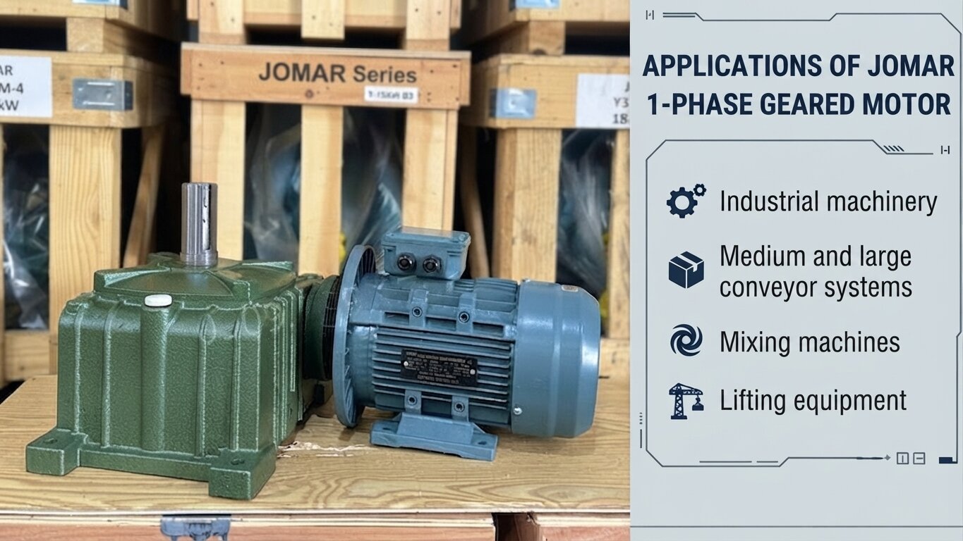 Common applications of 1-Phase Gear Motors from 1.1kW to 3.7kW
